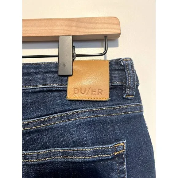 DU/ER Performance Denim Mid Rise Slim Straight in Dark Stone Women's Size 30x32 - Picture 10 of 14